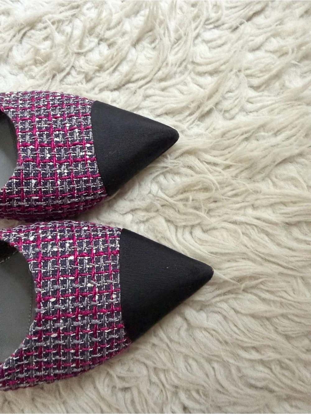 Chanel Tweed CC Logo Mule Heels